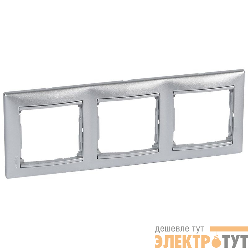 Рамка 3-м Valena горизонт. алюм. (DIY-упак.) IEK 694332