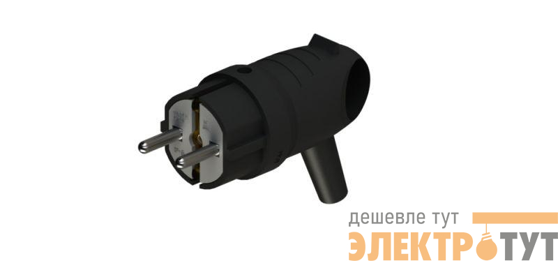 Вилка угловая MultiSet 16А 250В IP44 с заземл. каучук черн. SE MST1102BK