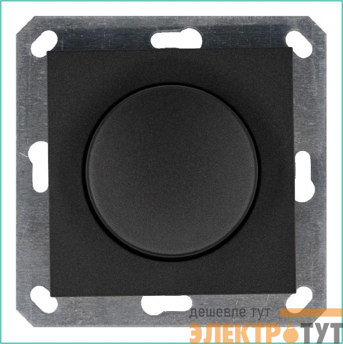 Светорегулятор поворотно-нажимной (диммер) LED 30-400Вт 1gang 2way механизм антрацит Jasmart G4012B