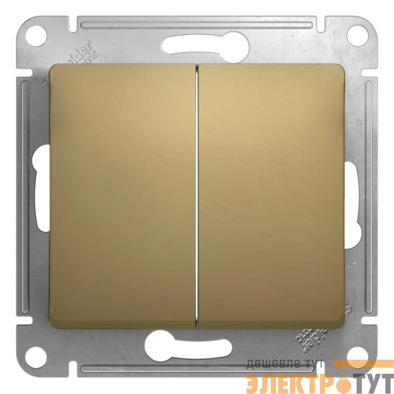 Выключатель 2-кл. СП Glossa 10А IP20 (сх. 5) 10AX механизм титан SE GSL000451