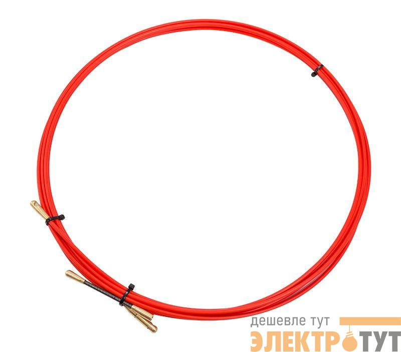 Протяжка кабельная (мини УЗК в бухте) 3м стеклопруток d3.5мм красн. Rexant 47-1003