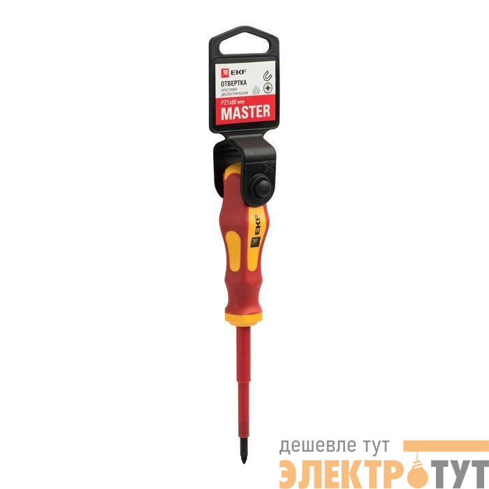 Отвертка PZ1х80мм Master 1000В Basic EKF pz-1-80-mas-in