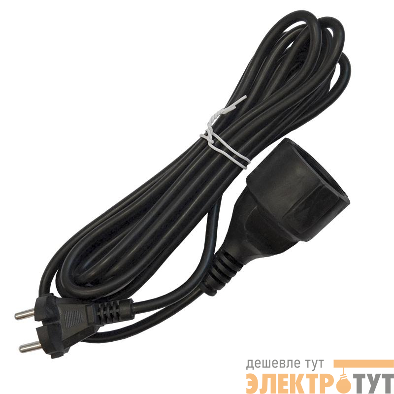 Удлинитель-шнур 1х3м без заземл. 10А IP20 ПВС 2х1 черн. DOMTOK 2339