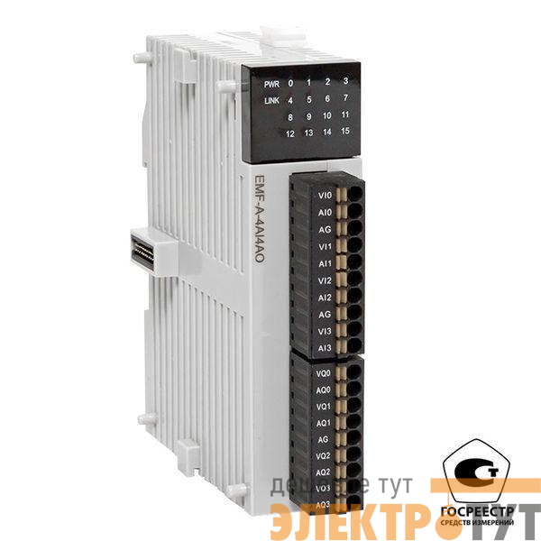 Модуль аналогового в/в EMF 4/4 PRO-Logic (с поверкой) EKF EMF-A-4AI4AO-V