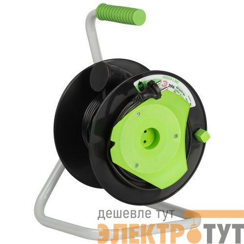Удлинитель на пластик. катушке 1х15м без заземл. GAZ-2x0.75-15m Greenline ПВС 2х0.75 Эра Б0065096