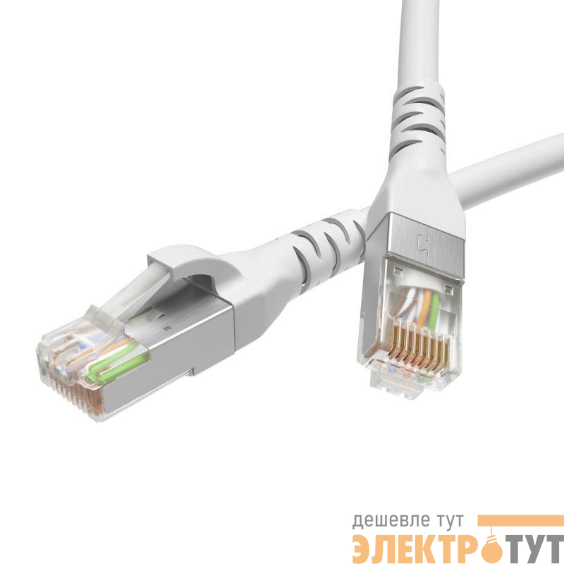 Патч-корд экранированный кат.5е F/UTP 4х2 LSZH 0.5м бел. DKC RN5EFU4505WH
