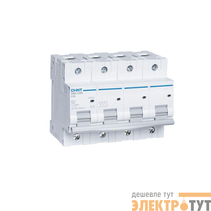 Выключатель автоматический модульный 4п (3P+N) C 100А 20кА NB8-125R (R) CHINT 559821