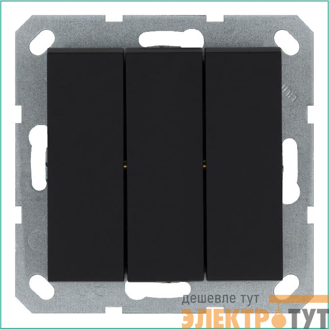 Выключатель 3-кл. 10А IP20 механизм черн. матовый soft touch Jasmart G3031PB