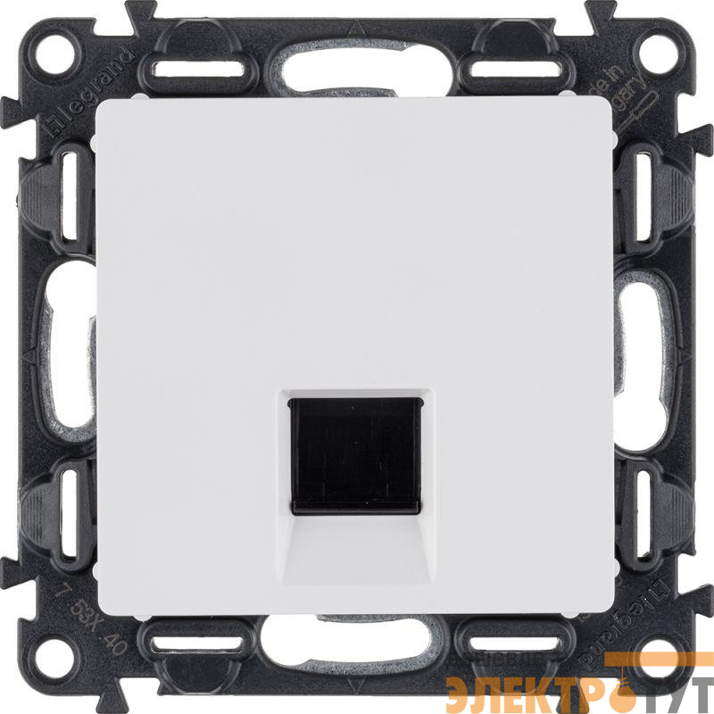 Розетка компьютерная 1-м Valena Life RJ45 кат.5E UTP с лицев. панелью механизм бел. Leg 753440