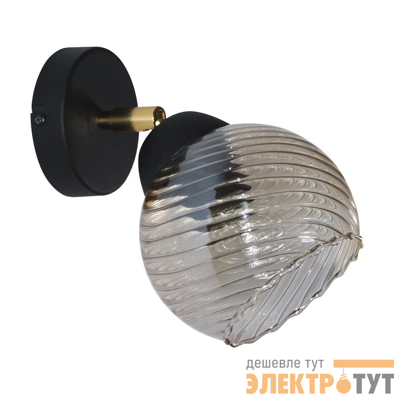 Светильник "Кристаль" 511 (плафон 8633) НББ 01-60-176 Е27 (ИМ) настенный черн. муар Элетех 1005405261