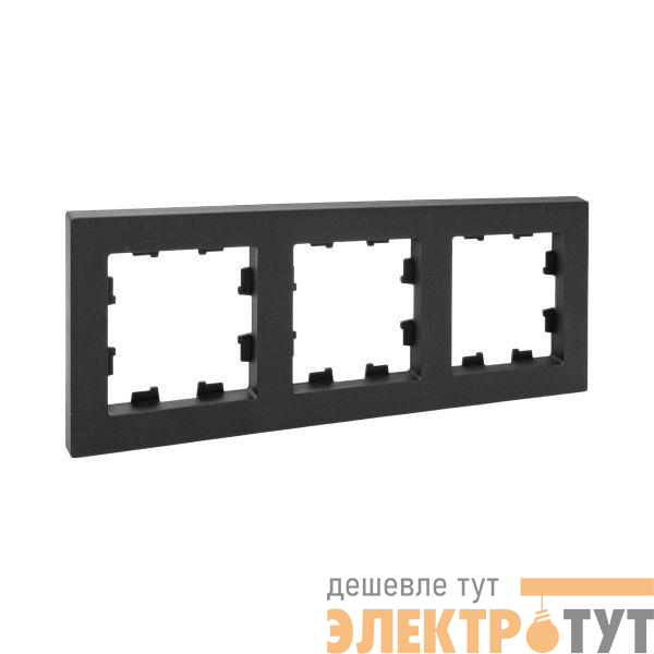 Рамка 3-м Эпика пластик черн. EKF UP1-FPB-03