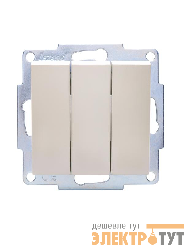 Выключатель 3-кл. СП Vesna механизм жемчуж./бел. перламутр. LEZARD 742-3088-109