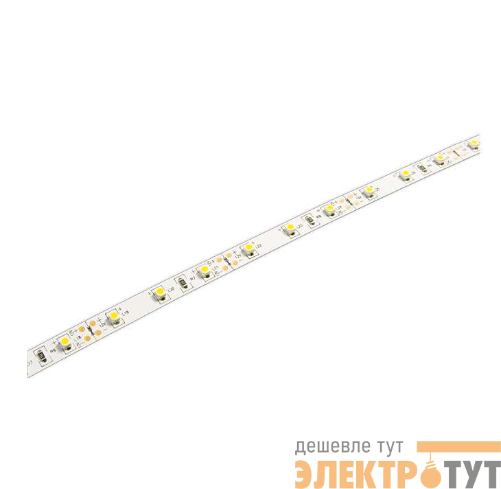 Лента светодиодная PLS 2835/60-12V 6Вт/м 3000К тепл. бел. IP20 (уп.5м) JazzWay 2858023