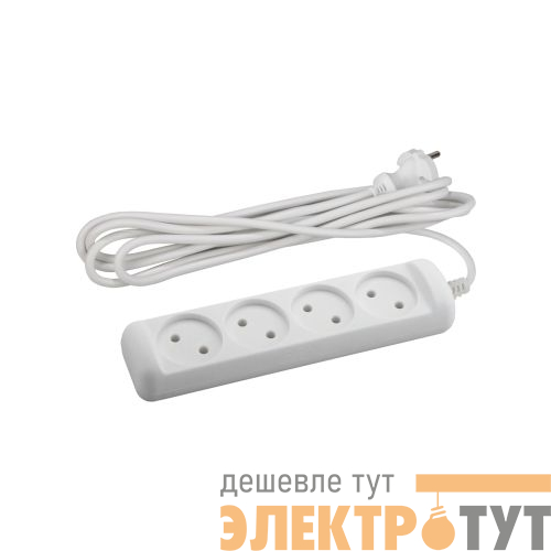 Удлинитель 4х5м без заземл. 10А IP20 U-4-5m-2х1 ПВС 2х1 Эра Б0028363