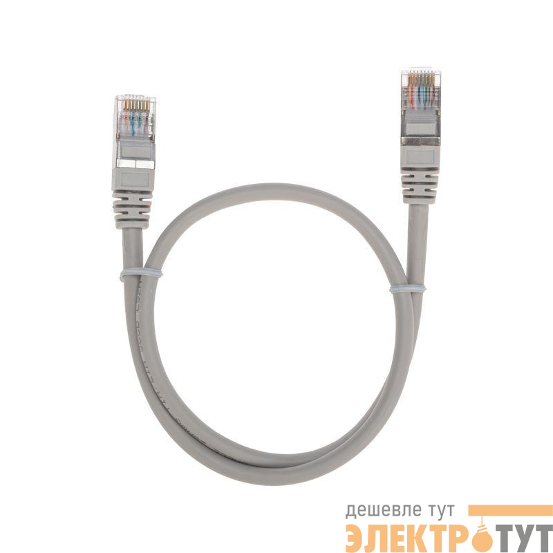 Патч-корд F/UTP кат.5e RJ45-RJ45 26AWG LSZH 0.5м сер. Rexant 02-0110-05