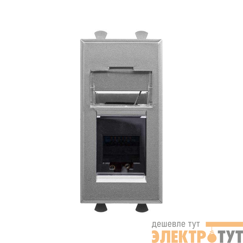 Розетка 1мод. телефонная RJ-12 Avanti "Закаленная сталь" DKC 4404311