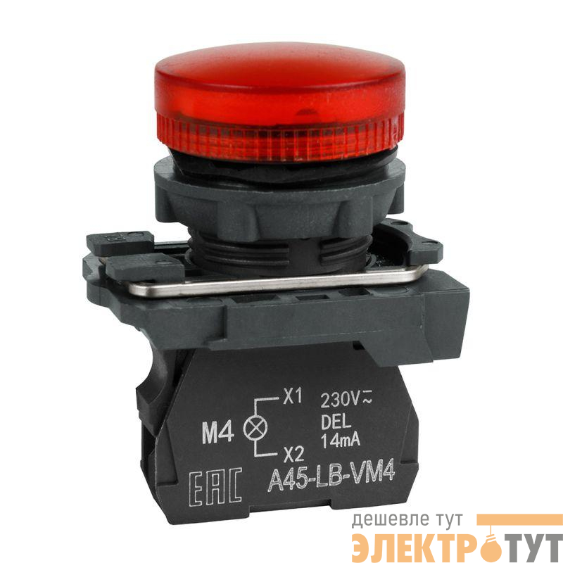 Лампа сигнальная OptiSignal D22 C5-L-B4 красн. пластик 24VAC/DC XB5AVB4 КЭАЗ 332191