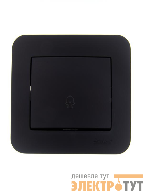 Кнопка звонка 1-кл.СП ASTI 10А IP20 в сборе черн. бархат LEZARD 7081-4242-103