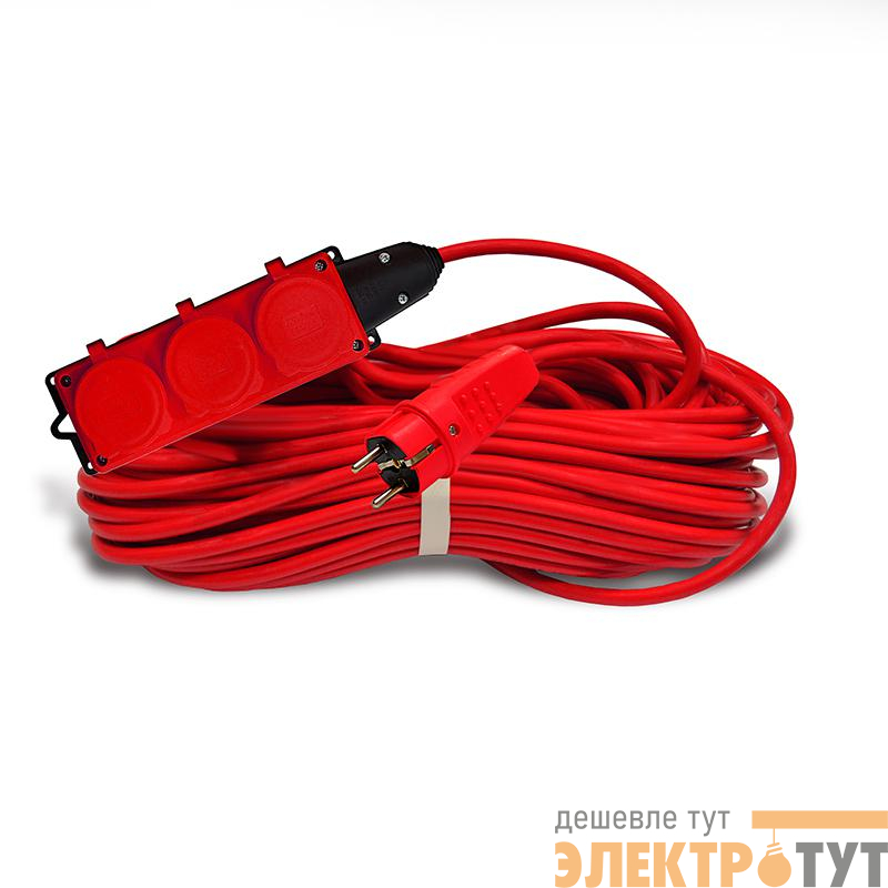 Удлинитель 3х30м с заземл. 16А IP44 3.5кВт КГ 3х1.5 с защ. крышкой АРКТИК морозостойкий DOMTOK 2601