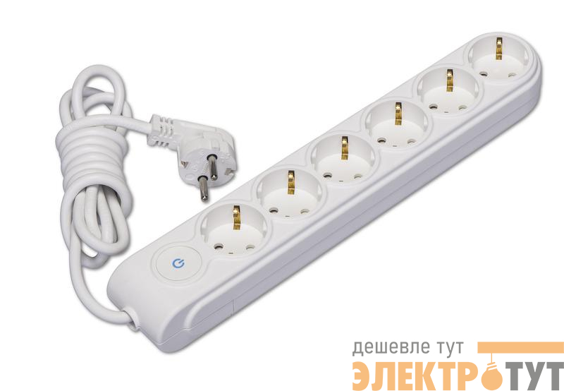 Удлинитель 6х5м с заземл. 16А IP20 ПВС 3х1.5 с выкл. защ. шторки Makel N6310064