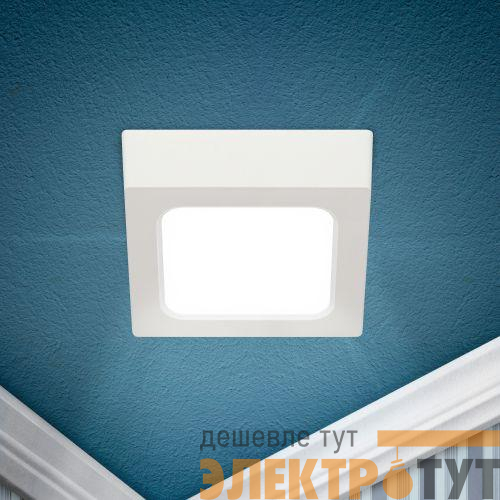 Светильник светодиодный LED 20-12-6K 12Вт 6500К накладной квадратный ЭРА Б0057452