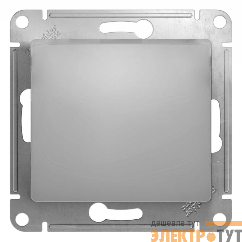 Кнопка нажимная 1-кл. СП Glossa 10А IP20 (сх. 1) 10AX механизм алюм. SE GSL000315