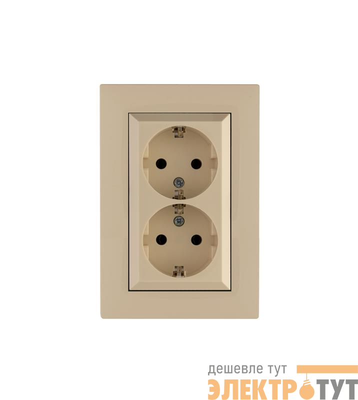 Розетка 2-я Karea RIZZ с заземл. крем Makel 88010082