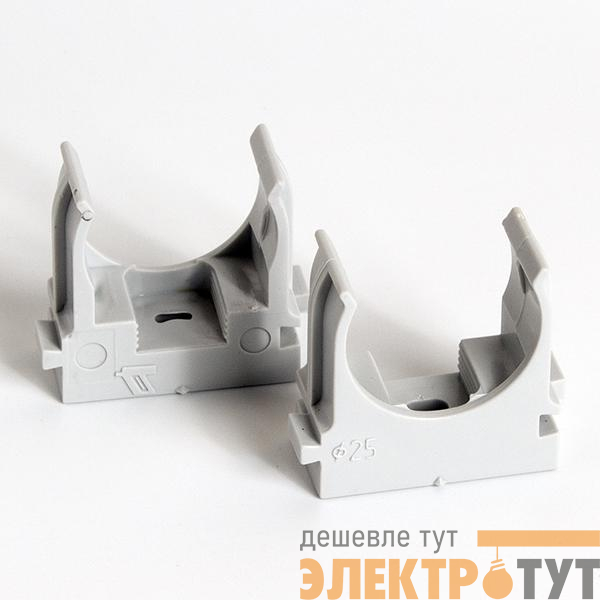 Держатель для труб (клипса) d25мм для монтажн. пистолета сер. (уп.100шт) TOKOV ELECTRIC TKE-LC-25-ZP-C06/100