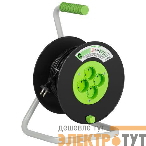 Удлинитель на пластик. катушке 4х30м без заземл. KAT-2x0.75-30m Greenline ПВС 2х0.75 Эра Б0065140