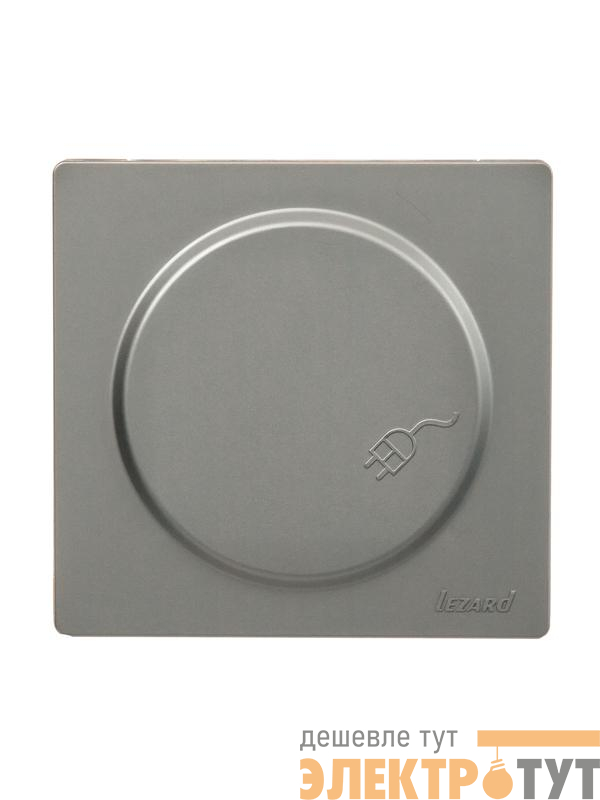 Розетка 1-мест. с заземл. с крышкой LETO ПБТ платина LEZARD 752-3500-123B