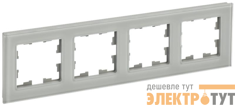 Рамка 4-м BRITE РУ-4-2-БрД стекло дым. IEK BR-M42-G-K30