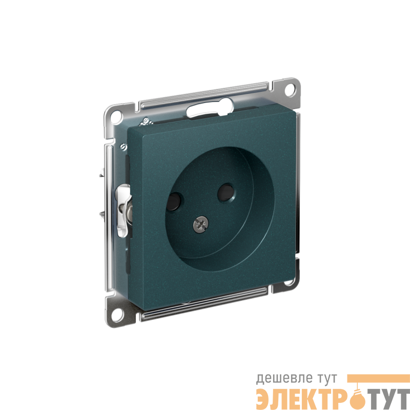 Розетка 1-м СП AtlasDesign 16А IP20 без заземл. защ. шторки механизм изумруд SE ATN000849