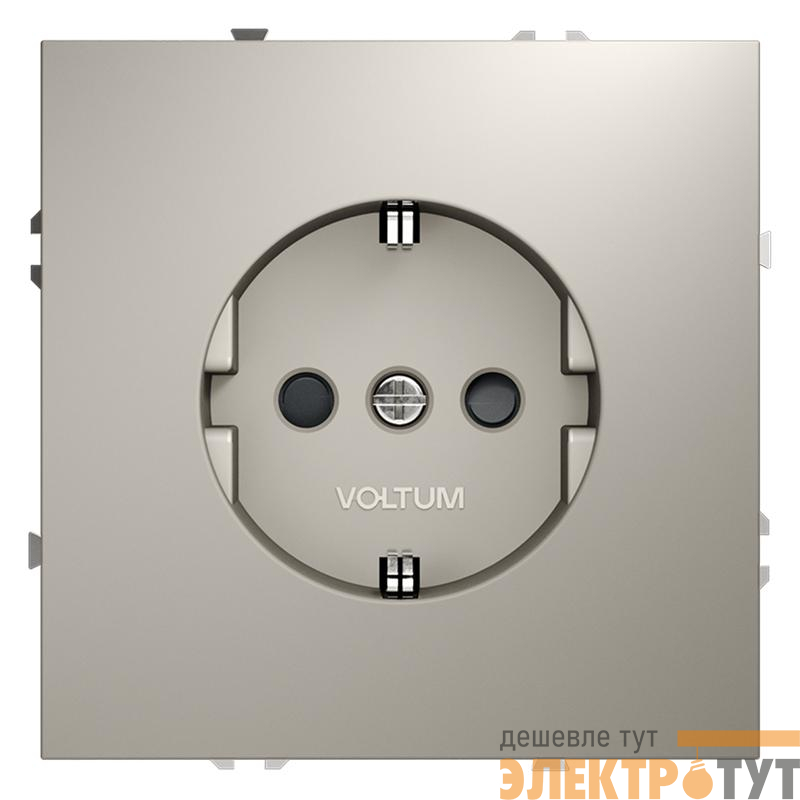 Розетка 1-м СП S70 16А с заземл. защ. шторки механизм кашемир Voltum VLS040203