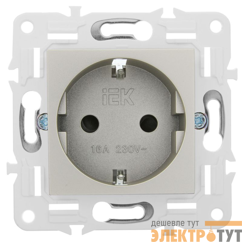 Розетка SKANDY 16А с заземл. защ. шторки SK-R04Sh шампань IEK SK-R14-16-K37