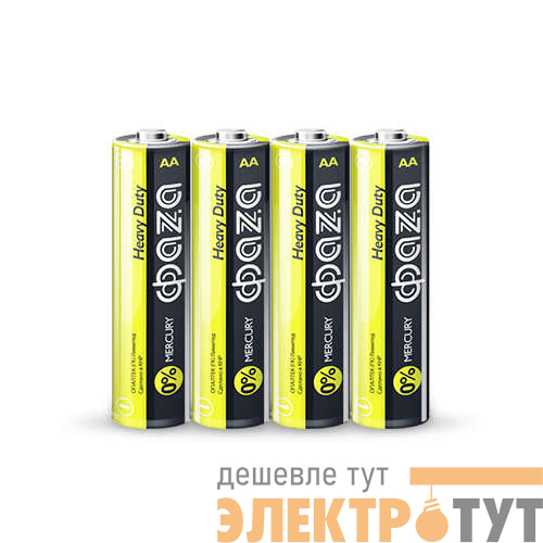 Элемент питания солевой AA/R6 1.5В Heavy Duty Shrink-4 (уп.4шт) ФАZА 5002296