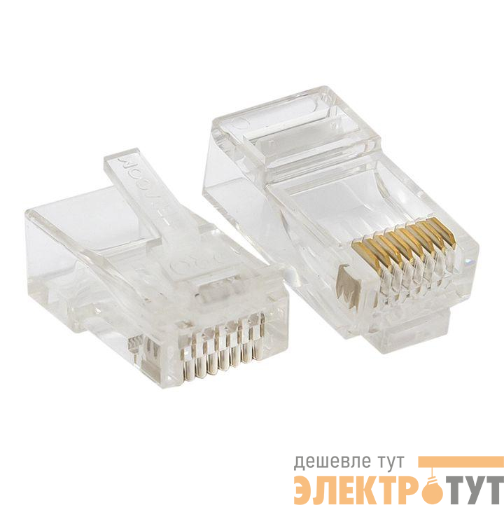 Коннектор RJ45 (8P8C) кат.6 неэкранир. 30мкд универс. (уп.20шт) TERACOM PRO EKF TRP-PLUG-6UTP-20
