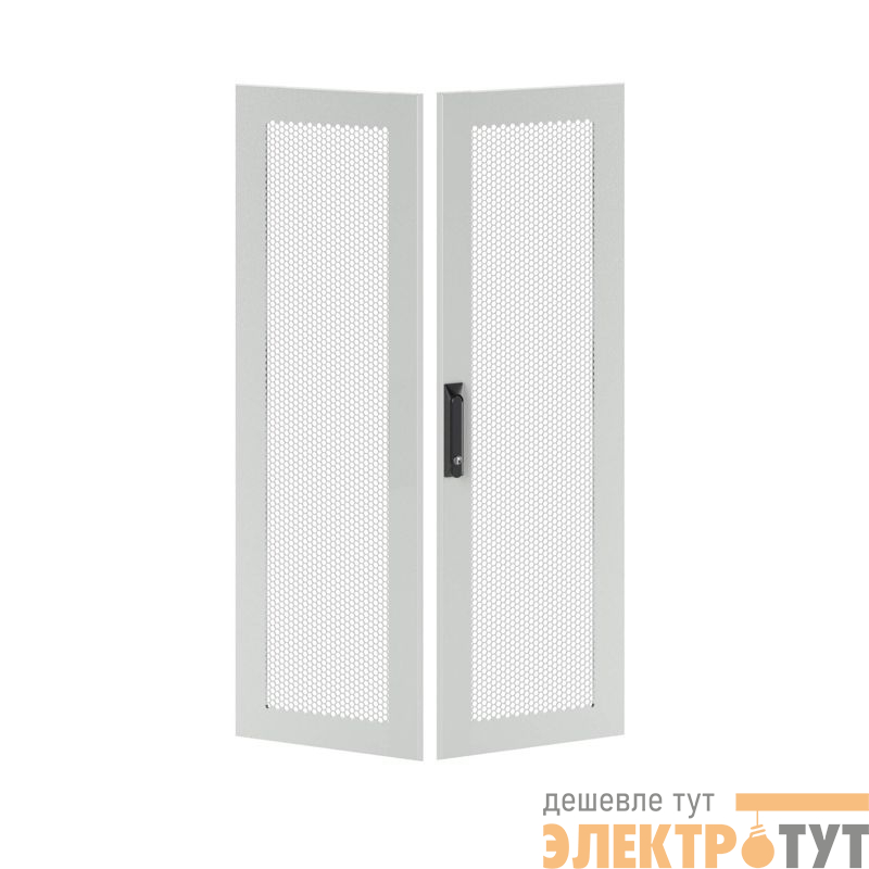 Дверь двустворчатая для IT-CQE 1200х600 перфорир. RAL7035 DKC RGITCPMD1260