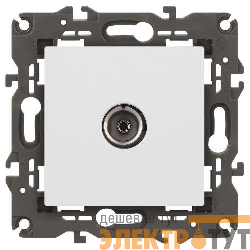 Розетка телевизионная одиночная TV Elegance 14-3101-01М матов. бел. Эра Б0065813