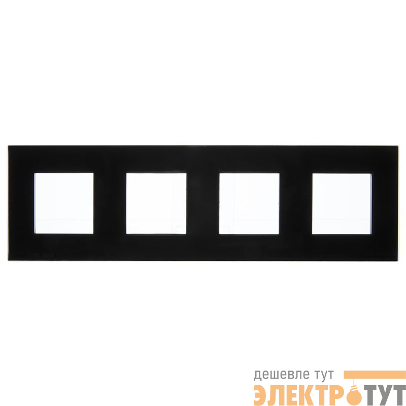 Рамка 4-м SKANDY SK-F24Bl стекло черн. IEK SK-M42-G-K02