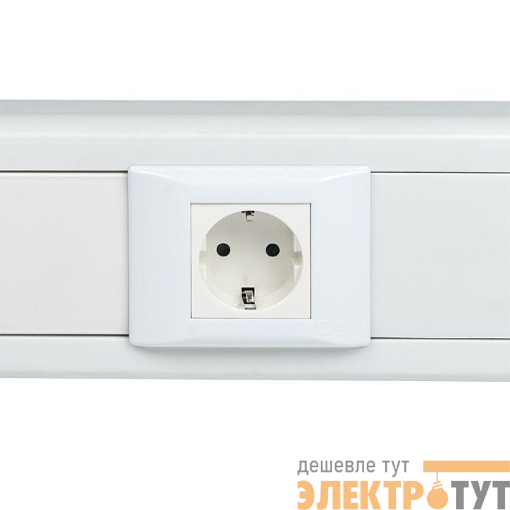 Розетка 1-м C-Line 2мод. 45х45 РКС-20-30-П с заземл. бел. EKF E2MR16-028-10