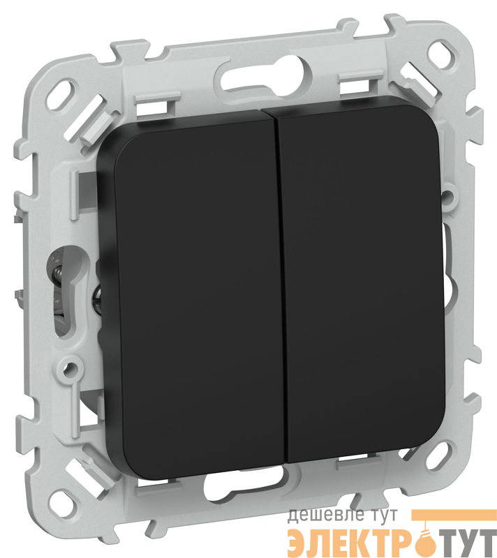 Выключатель 2-кл. СП FLITE ВС12-1-0-ФлЧ 10А механизм черн. IEK FI-V20-0-10-1-K02