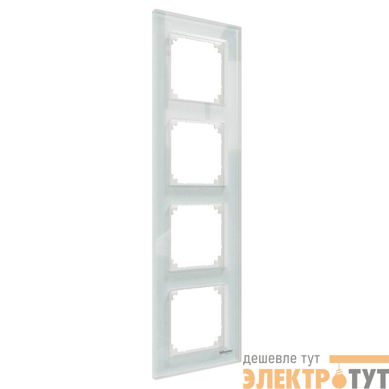 Рамка 4-м MERTEN M-Elegance стеклянная бел. кристалл SM SchE MTN4040-3220