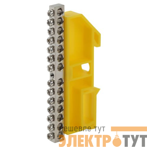Шина PE "земля" на DIN-изоляторе ШНИ-6х9-14 NO-222-94-1 никелирован. Д желт. Эра Б0044143