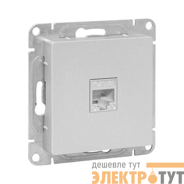 Розетка телефонная 1-м СП Эпика RJ11 механизм алюм. EKF UP1-SOA-RJ11