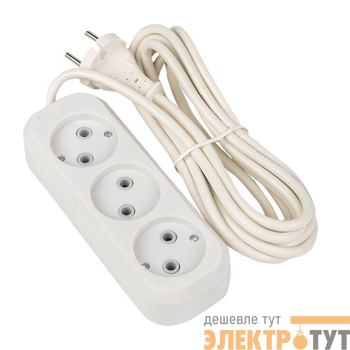 Удлинитель 3х3м без заземл. 10А "Эксперт" 2.2кВт ПВС 2х0.75 PROxima EKF UBA10-275-3-03