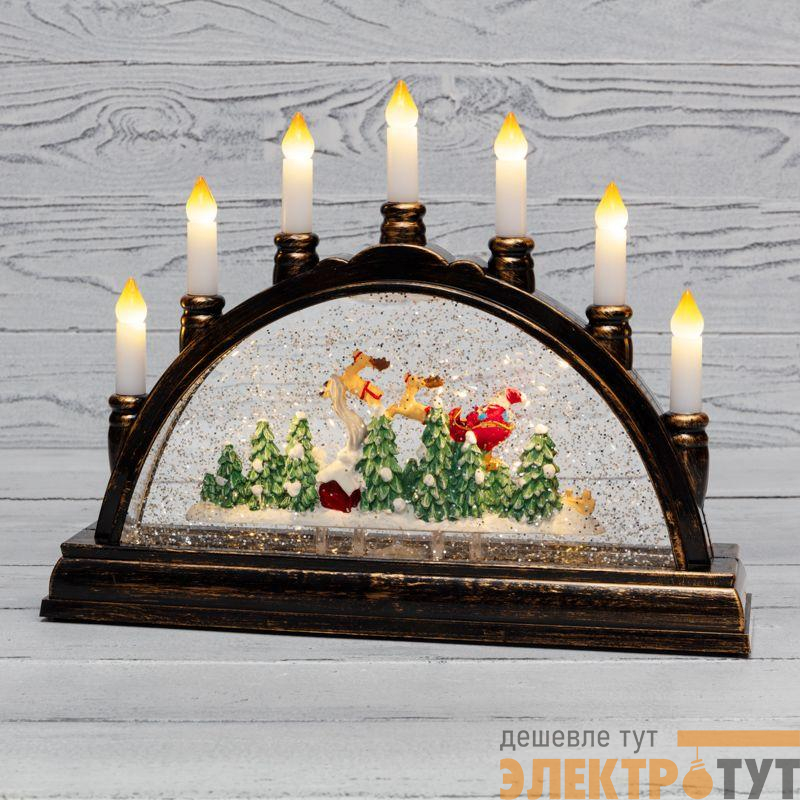 Светильник декоративный "Подсвечник" эффект снегопада Neon-Night 501-164