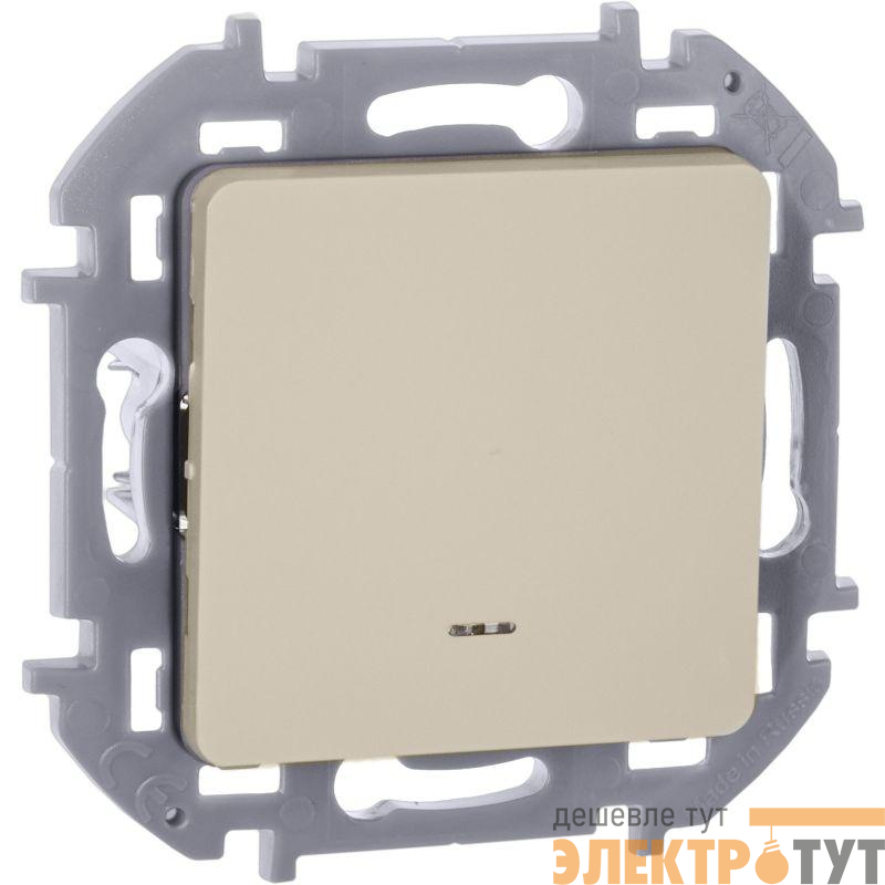 Выключатель 1-кл. Inspiria 10А IP20 250В 10AX с подсветкой/индикацией механизм сл. кость IEK 673611