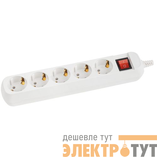 Колодка 5-м KX-5es с заземл. с выкл. бел. Эра Б0071873