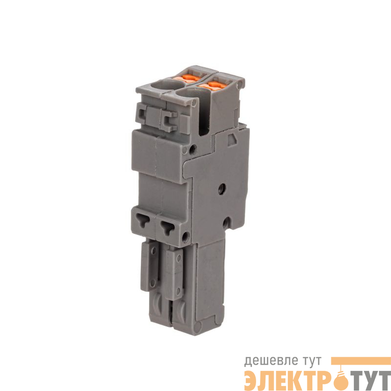 Штекер зажим push-in 2 точки подкл. 2.5кв.мм сер. DKC VPR-P-2.5-2