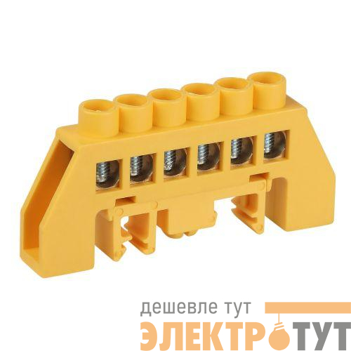 Шина PE земля в комбинированном изоляторе на DIN-рейку ШНИ-8х12-6-Д желт. NO-224-115 Эра Б0062977